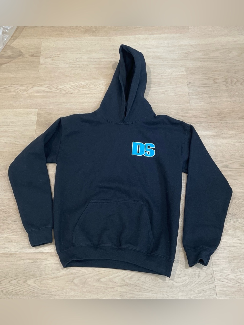 Gildan Black Crewneck Sweater with Blue 'DS' Logo